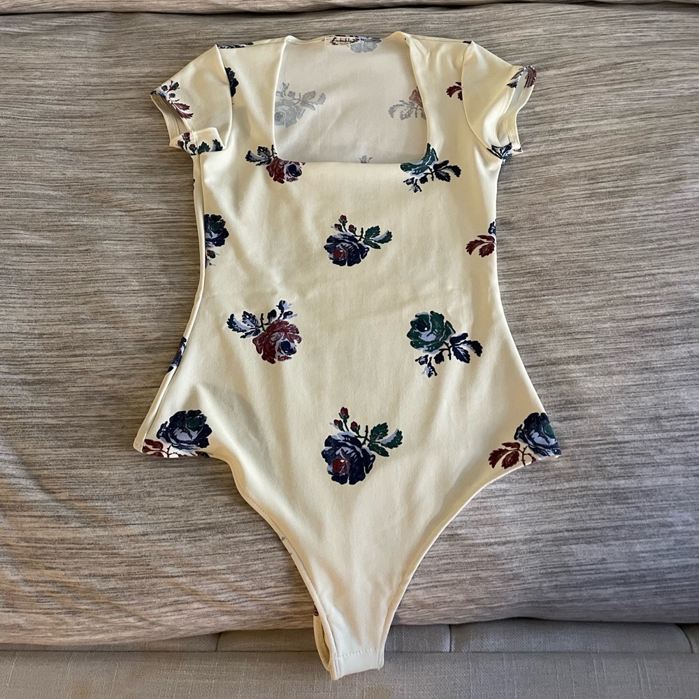 Free People Floral Bodysuit